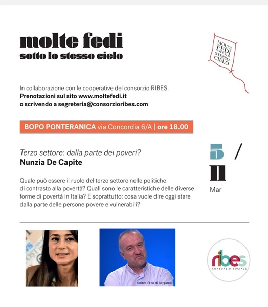 Incontro dal titolo "Terzo settore: dalla parte dei poveri?" - Molte Fedi sotto lo stesso cielo